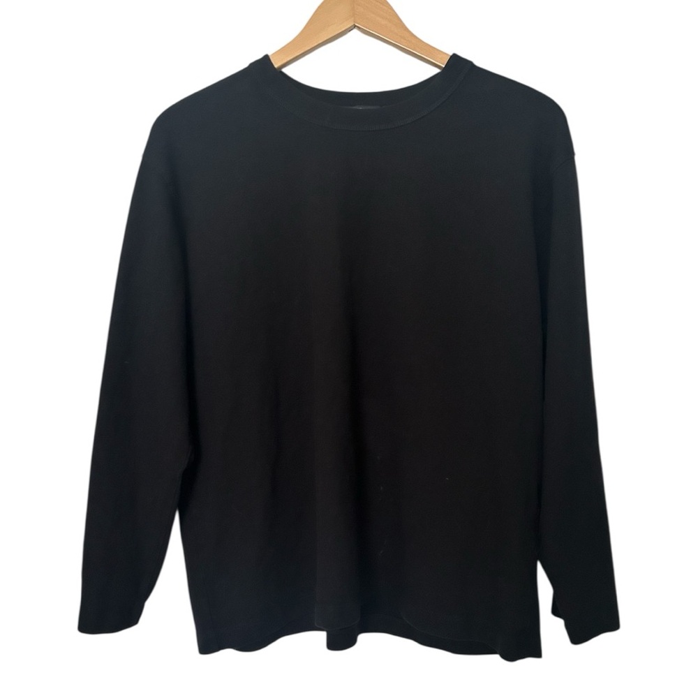 Zara Long Sleeve Crewneck Loose Fit Tee Shirt Pullover XL Black Host Pick